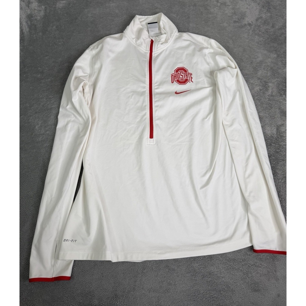 Nike Ohio State Buckeyes 1/4 Zip Pullover Jacket Women's Size 2XL White